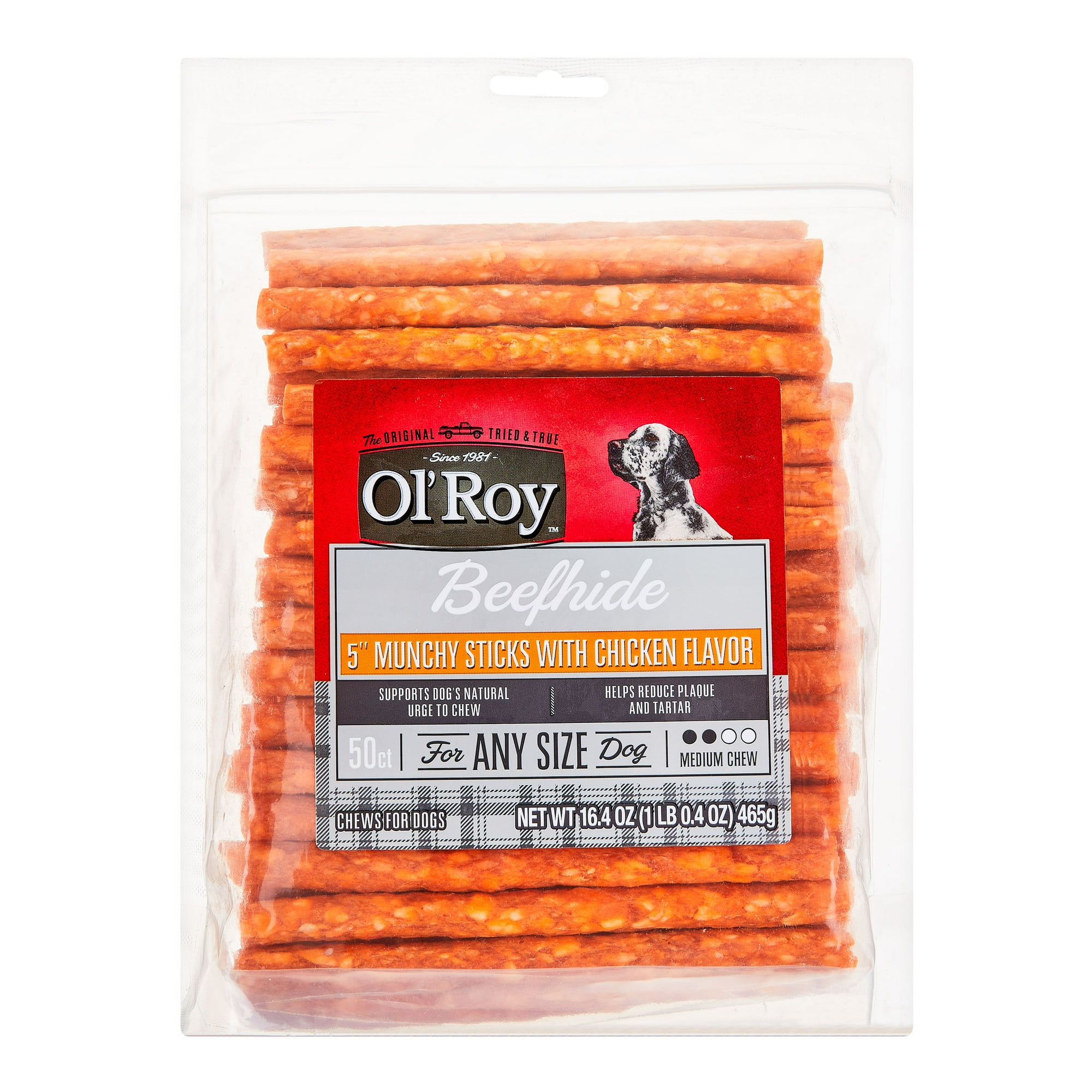 Ol' Roy 5-inch Munchy Sticks with Chicken Flavor, 16.4 oz, 50 Count