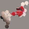 thumbnail image 3 of Wosthever 12 unids/set 3D espejo hexagonal extraíble etiqueta de la pared calcomanía decoración del hogar arte DIY - negro - 80x70x40mm Decoración del hogar Plata 46x40x23mm, 3 of 6