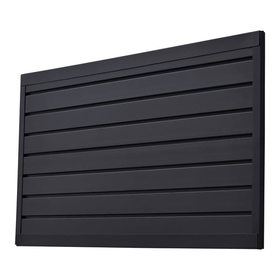 PVC Garage Slatwall Panel 2x4 ft Black Modular Design Easy Install Adjustable Coupling Structure DIY Cutting for Storage Display