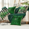 thumbnail image 4 of Sm:)e Saint Patricks Day Pillow Covers Set of 4, Green, 18x18Inch Green Shamrock Truck Outdoor Cushion Case for Sofa Couch, 4 of 6