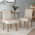 thumbnail image 2 of GDF Studio Pocatello Contemporary Fabric Upholstered Dining Chairs, Set of 2, Beige and Weathered Brown, 2 of 8