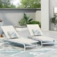 thumbnail image 4 of Olurrisa White Outdoor Chaise Lounge Set of 2, Aluminum Frame with Breathable Mesh Seat for Patio Poolside, 4 of 8