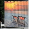 thumbnail image 4 of Ambesonne Nature Shower Curtain, Beach with Colorful Sky, 69"Wx84"L, Orange Red Grey, 4 of 5