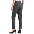 thumbnail image 3 of INSPIRE CHIC Women's Work Pull on with Pockets Ankle High Waisted Dressy Pants XS Dark Grey, 3 of 6