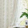 thumbnail image 6 of Curtainking Light Filtering Curtains Geometric Striped Boho Farmhouse Grommet Curtains for Living Room 52x84 Inch Pack of 2 Sage Green on Beige, 6 of 8
