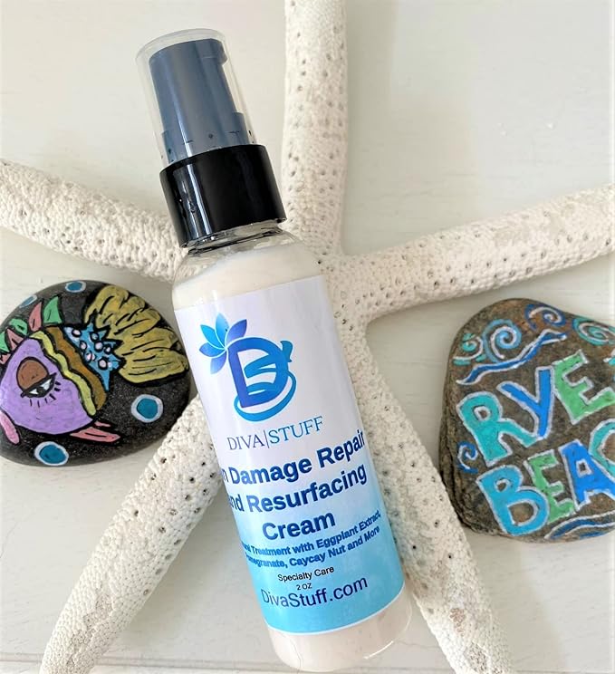 Sun Damage Repair and Resurfacing Cream, For Damage Done by the Sun With Eggplant Extract, Aloe Vera, CayCay Nut Oil, Vitamin C and More