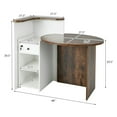 thumbnail image 4 of Kadyn Computer Corner Desk,Home Office Writing Worstation, Corner Table,Front Reception Office Desk with Open Shelf and Lockable Drawer-Brown & White, 4 of 8