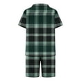 thumbnail image 4 of FAHXNVB Men Plaid Pajamas Sets Short Sleeve Button-Down Sleepwear Tops and Shorts Sets Two-Pieces Loungewear with Pockets, 4 of 5