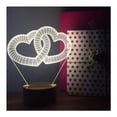thumbnail image 1 of Lámpara 3D By-Lamp Double Heart con base de madera hecha a mano, 1 of 1