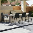 thumbnail image 2 of Gymax 4PCS Outdoor Bar Stools 29'' Fabric Bar Height Stools w/ Armrests & Footrest Black, 2 of 10