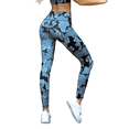 thumbnail image 2 of Women's High Rise Plant/Flower Printed Activewear Leggings - Floral Leaf Print, M, 2 of 4