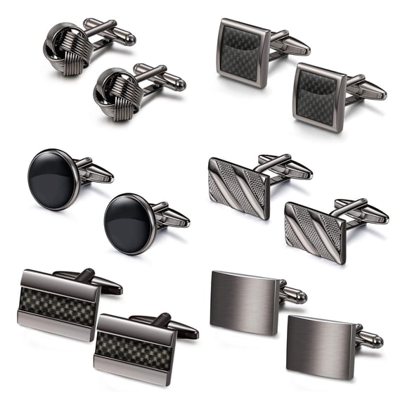 6Pairs Wedding Business Classic Cufflinks for Men Unique Cufflink Set Mens