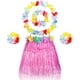 thumbnail image 1 of Paquete de 5 faldas hawaianas de hierba Hula para niñas, falda de baile Hula con accesorio de disfraz de flores, vestido de fiesta hawaiano Hula para niñas, 1 of 5