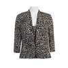 Alex Evenings Scoop Neck Sleeveless Embellished Animal Print Jersey Top with Matching Jacket-WHITE MULTI