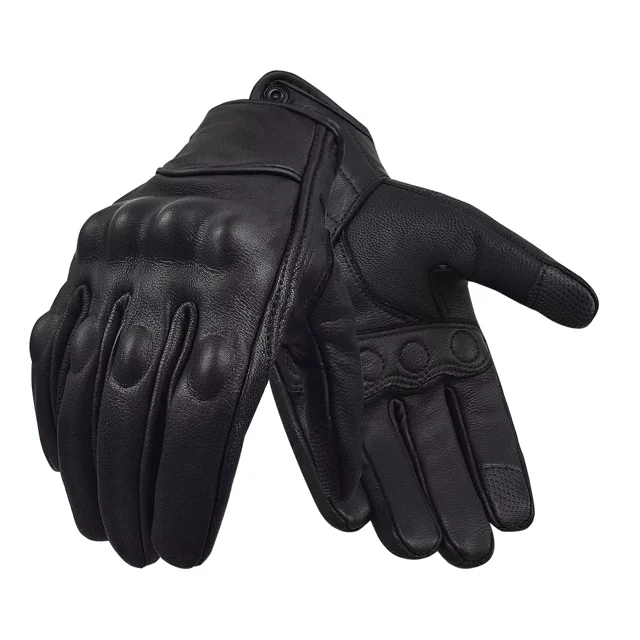 Guantes De Moto De Piel De Cabra Con Pantalla Táctil