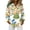 132#Gold, variant on Women's Hawaiian Long Sleeve Shirts Tropical Floral Print V Neck Button Down Dressy Casual Blouses Blue XL