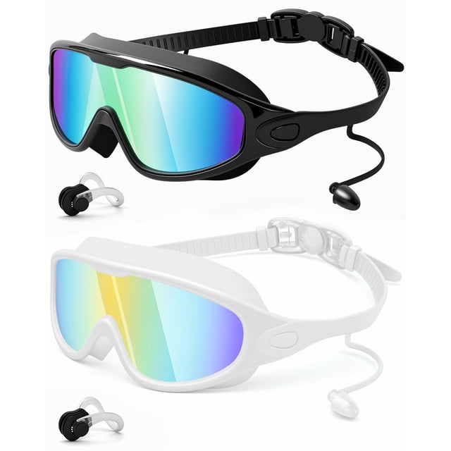 Gafas de natación Rantizon, 2 unidades, visión amplia, antivaho, UV, para adultos