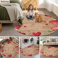 thumbnail image 5 of Valentines Love Heart Round Area Rug 3.3Ft Washable Circle Rugs for Dining Room Table, Eucalyptus Red Love Heart Wooden Non-Slip Carpet Floor Mats Indoor Outdoor Carpet Runner Aesthetic Home Decor, 5 of 8