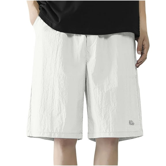 Diufon Plus Size Mens Shorts Solid Color Lounge Shorts with Pockets Summer Casual Gym Shorts