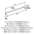 thumbnail image 5 of Amerock Balon 12-5/8 inch (320mm) Center-to-Center Satin Nickel Cabinet Pull, 5 of 6
