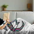 thumbnail image 3 of Gecko Soft Flannel Fleece Throw Blanket, Lizard with Bohemian Motifs Stars Clouds and Sun Illustration, Cozy Plush for Indoor and Outdoor Use, 50" x 70", Multicolor, by Ambesonne, 3 of 5