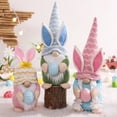 thumbnail image 4 of Muñeca de conejito de tela tejida, adorno de muñeca gorda rosa, muñeca gorda rosa, decoración de escena de Pascua, los mejores materiales, 4 of 8