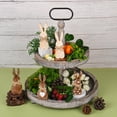 thumbnail image 4 of Easter Bunny Table Decorations Farmhouse Rabbit Wooden Signs with Bow Spring Home Bunny Centerpiece for Easter Basket Bowl Fillers Office Party Tiered Tray Decor, 4 of 4