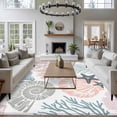 thumbnail image 3 of 6'x9' Area Rugs, Coastal Starfish Indoor Outdoor Area Rug for Living Room Bedroom, Ocean Multicolor Coral Shell Conch Washable Bathroom Rugs Kitchen Floor Carpet Mats Home Decor Aesthetic, 3 of 8