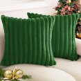 thumbnail image 5 of 16×16Inch Plush Ribbed Throw Pillow Cover 2-Pack Soft Textured Decorative Cushion for Sofa Bed Living Room Decor, 5 of 8