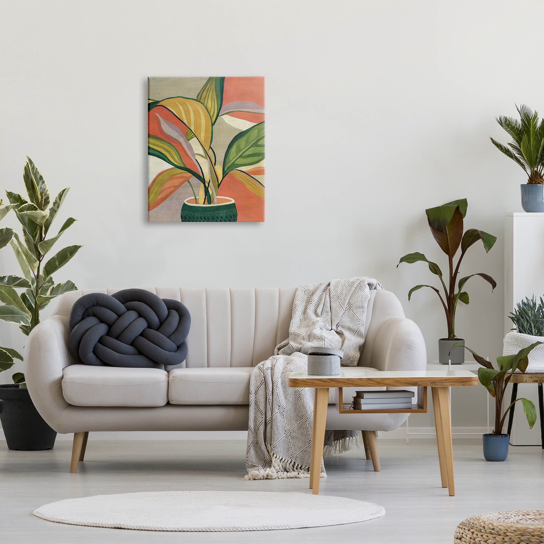 Stupell Industries Modern Tropical Potted Plant Painting Gallery Wrapped Canvas Print Wall Art, Design by Carol Robinson