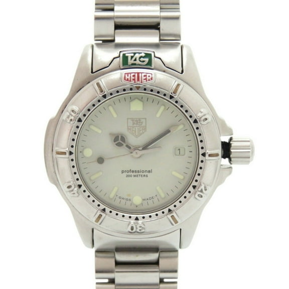 Pre-Owned TAG Heuer 999.708 Professional 200m Stainless Steel Cream Silver Quartz... (Good)