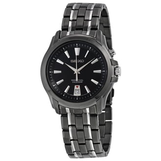 Seiko Men's SSC287 Analog Display Japanese Quartz Black Watch