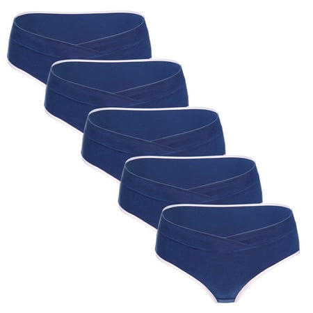 

Dadaria Postpartum Underwear Women Low Waist Seamless V-Shaped Solid Color Briefs Maternity Panties Dark Blue XL Women