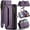 Purple, variant on Crossbody for iPhone XS Max Case Wallet【RFID Blocking】with 10-Card Holder Zipper Bills Slot, Soft PU Leather Magnetic Shoulder Wrist Strap for iPhone XS Max Wallet Case Women