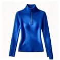 thumbnail image 5 of Ynynloco Women's Quarter Zip Pullover Polar Fleece Sweatshirts Long Sleeve Slim Fit High-Neck Jacket Warm Tops, 5 of 8