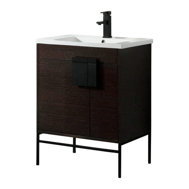 Modern Black Bathroom Vanity Set, Black Matte Hardware