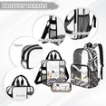 thumbnail image 3 of Xoenoiee Cat Music Note Piano Print 3PCS Clear Backpack for Boys, Transparent Backpack with Waterproof PVC, See Through Backpacks Rucksack Travel Daypack with Lunch Bag and Pencil Case, 3 of 5