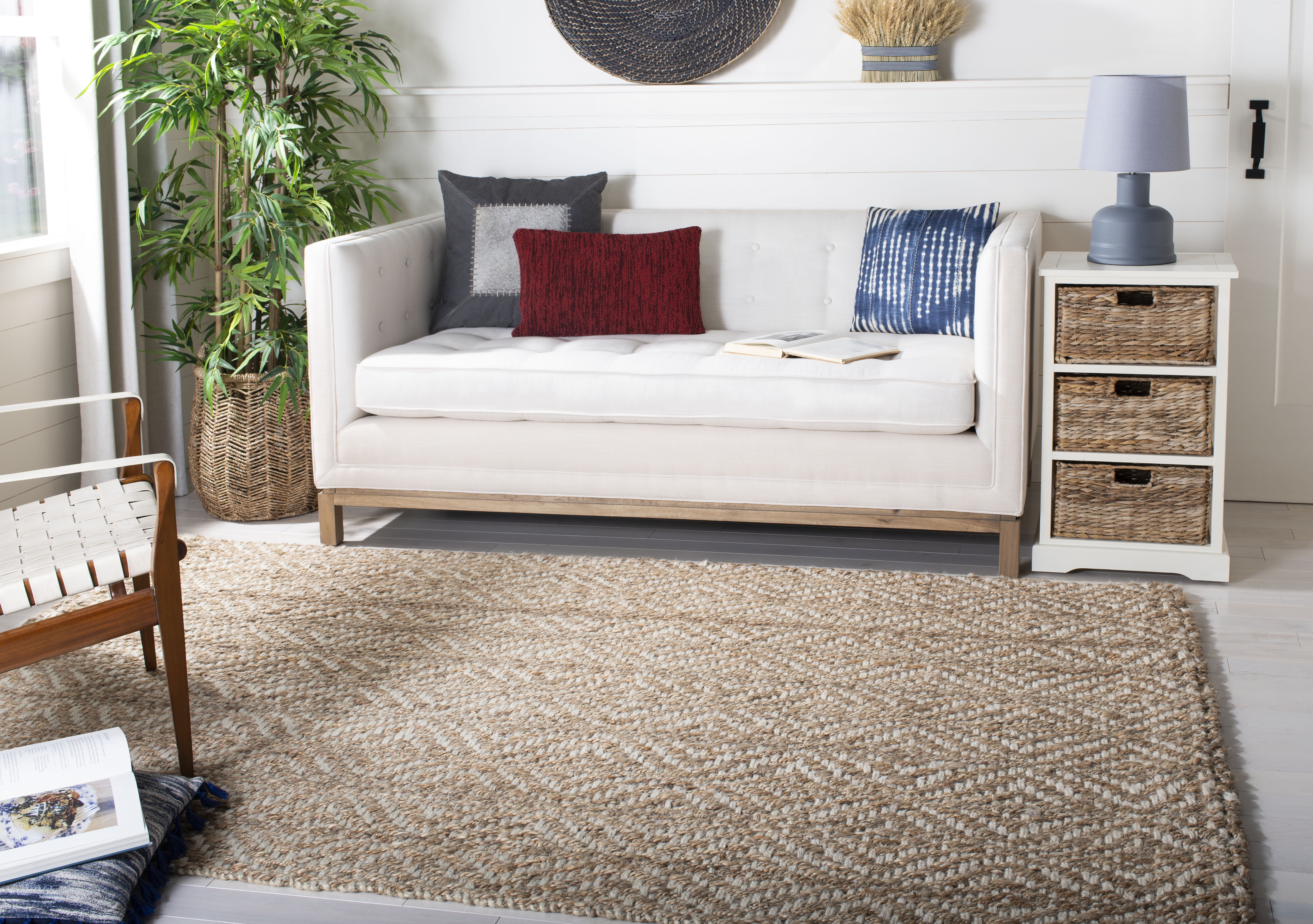 SAFAVIEH Natural Fiber Gervase Geometric Area Rug, Natural/Ivory, 4' x 6'