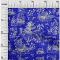 thumbnail image 2 of oneOone Cotton Poplin Twill Lapis Blue Fabric Asian Japanese Pattern Sewing Material Print Fabric By The Yard 56 Inch Wide, 2 of 4