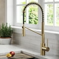 thumbnail image 2 of Kraus Oletto Commercial Style Pull-Down Single Handle Kitchen Faucet with QuickDock Top Mount Installation Assembly in Spot Free Antique Champagne Bronze, 2 of 17