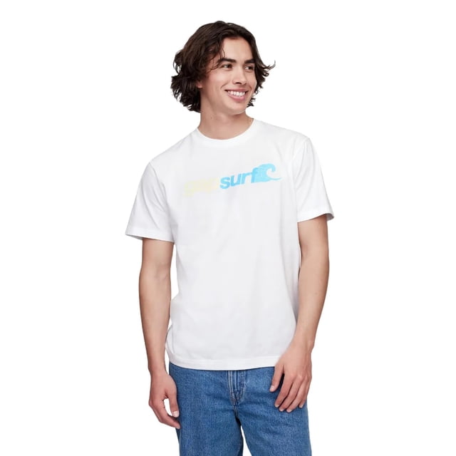 Remera GAP para Hombre con Logo Gráfico de Algodón Blanca Talla M