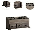 thumbnail image 6 of Stgfyxgs Rustic Vanity Organizer Cosmetic Storage Box Desktop Makeup Desk Organizer Farmhouse Storage Box for Kitchen Brushes Lipstick brown, 6 of 9