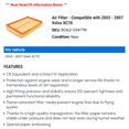 thumbnail image 2 of Air Filter - Compatible with 2003 - 2007 Volvo XC70 2004 2005 2006, 2 of 2
