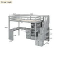 thumbnail image 5 of Bellemave Loft Bed with Desk and Stairs, Wood Twin Size Loft Beds Frame with 4 Sotage Drawers and 4 Shelves, High Loft Beds for BedRoom (Gray), 5 of 8