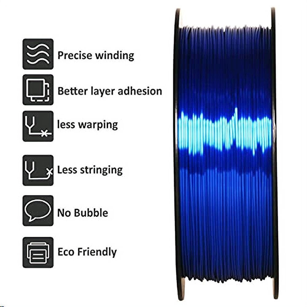 GEEETECH Shiny Silk Royal Blue 3D Printer PLA Filament Toughness Enhanced with 1.75mm Dimensional Accuracy +/-0.03mm, 1080 Feet per Roll, Vacuum Packaging, for Most 3D FDM Printer
