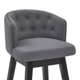 thumbnail image 4 of Benjara 30 Inches Button Tufted Fabric Padded Swivel Barstool, Gray, 4 of 5