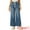 Blue, variant on DARING DIVA Women's Trendy Elastic Waist Wide Legs Drawstring Jeans XS Blue