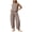 Brown, variant on Summer 2 PC Set for Women Crew Neck Cropped Tank Tops Lantern Pants Gingham Outfit Set for Everyday Vacation Pink S