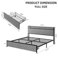 thumbnail image 3 of Jojoka Full Size Bed Frame with 2 Storage Drawers, Platform with Linen Upholstered Storage Headboard and Charging Station, Heavy Duty Metal Bedframe, No Box Spring Needed, Easy Assembly, Grey, 3 of 8