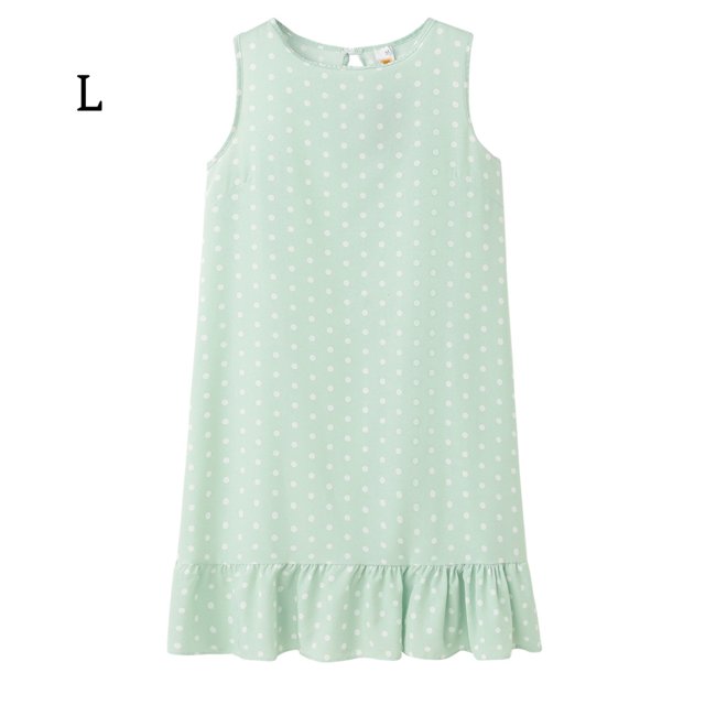 Vestido de mujer Vestido sin mangas con lunares Vestido sin mangas con volantes sueltos, Verde, L Noticed AP002113-27